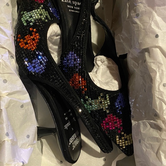 Kate Spade Multicolor Sequin Slingback Heels Size 5 - Picture 9 of 15